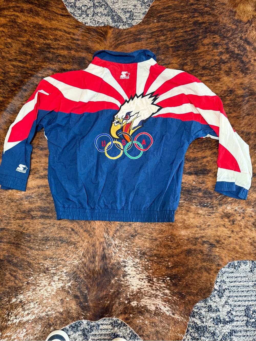 Vtg. Rare 1996 USA Eagle Olympics Team Starter Windbreaker Jacket Mens Large